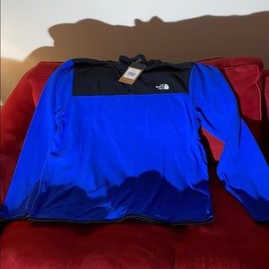 TNF Mens blue/black FLEECE 1/4 zip sweater